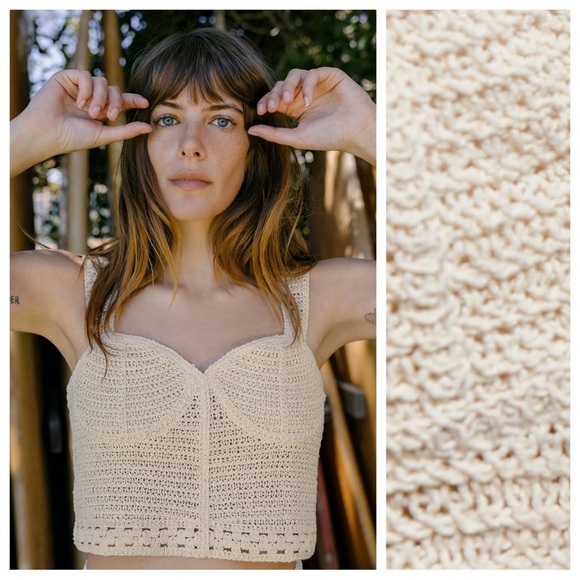 NWT. Zara Ecru Crochet Lace Crop Top. Size M. - Picture 2 of 11